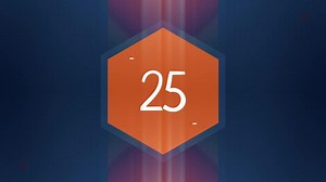 The number 25 appears and has glow and light streaks. Numbers Animation with Alpha Channel