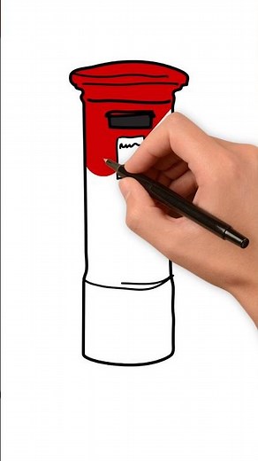 Post box drawing | Indian post office box drawing | Post box drawing easy | #trending #viralvideo