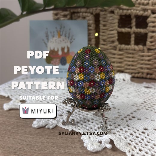 Beaded Easter Egg Pattern, Peyote Stitch Egg Cover Tutorial, Tubular Peyote Seed Bead Ornament, DIY Easter Craft, Instant PDF Download - Etsy