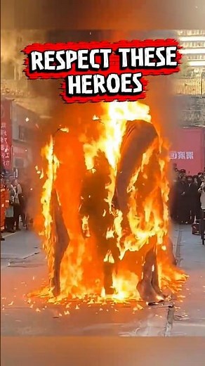 WALKING THROUGH HELL: The most fearless moments of our heroes! 🔥 #shorts # firefighter # hero