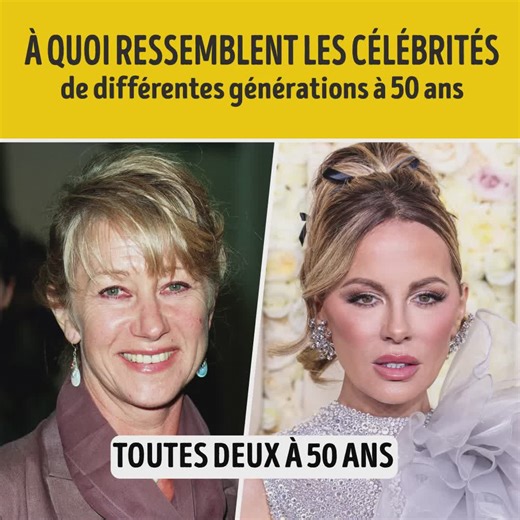 Célébrités à 50 ans : comment ont-elles changé au fil des générations ? 👀 | Belle et Sympa