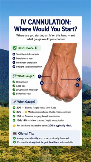 IV Cannulation Made Easy 💉 | Best Vein to Choose + IV Gauge Sizes Explained Clinical Guide
