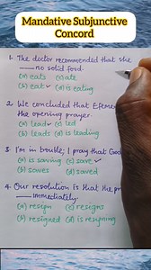 Quiz on Mandative Subjunctive Concords #educational #english #students #quiz #concord | Table of Knowledge TV