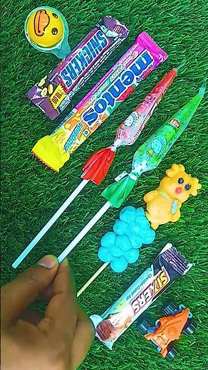 ASMR Most Popular Candy some lots of Sweet rainbow lollipop candy unpacking chocolate eat”