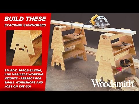 Build These Stacking Sawhorses from One Sheet of Plywood! (Free Plans)