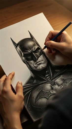 Realistic Batman Charcoal Pencil Drawing Tutorial for Beginners