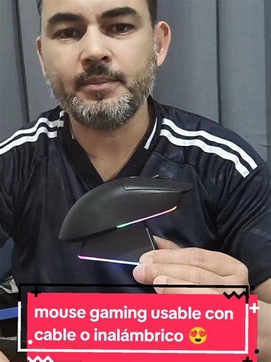 mouse gaming lo puedes usar con cable o inalámbrico, incluye base para recargar #mousegamer #mousegaming #mouse #pc #ofertas