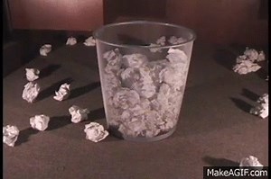 Throwing Paper into a trash can on Make a GIF