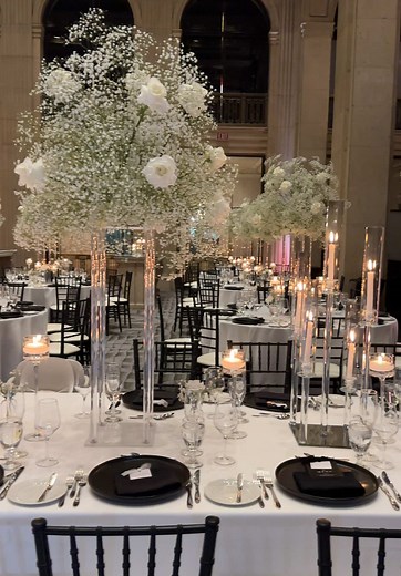 Classic Black & White Wedding at @One King West with @Allprettyevents&decor #wedding #weddingtiktok #fyp #weddingvenue #torontoweddingplanner #weddingday #weddingdecoration