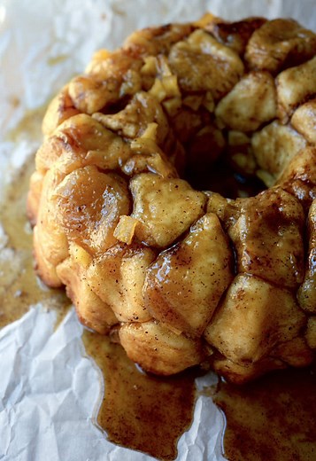 Caramel Apple Monkey Bread Recipe with Parker House Rolls