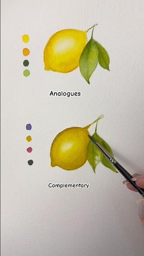 Complementary vs Analogous Colors 🍋 Which Lemon Looks Better? #art #watercolor
