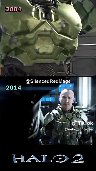 Halo 2 (2004) VS. Halo 2 (2014) - Master Chief Puts on His Helmet #halo #halo2