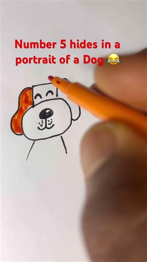 Draw a Dog portrait from Number 5