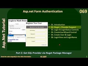 Form Authentication | Part 2 - Get SQL Provider via Nuget | Asp Net Tutorial #69