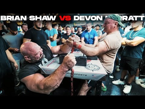 BRIAN SHAW VS DEVON LARRATT ARM WRESTLING MATCH | RAW TRAINING FOOTAGE!