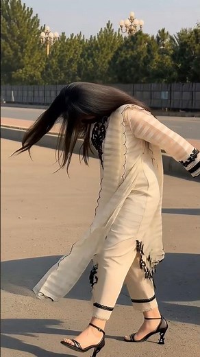 Elegant White & Black Suit 🖤✨ Desi Fashion Look | Slow Motion #Shorts #youtubeshorts #viralvideo