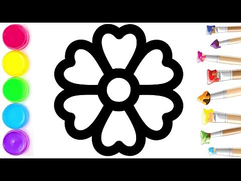Drawing 8 Flowers for Kids | Coloring Page For Toddlers