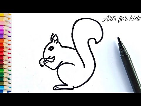 How to draw a Squirrel easy for kids | step by step | drawing for kids