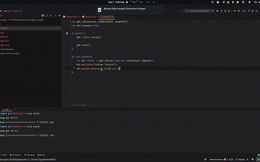 Rust Gui Application Gtk with event handling and CSS Gtkrs