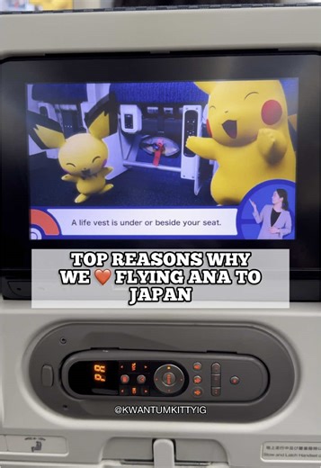 Top reasons why we love flying ANA to Japan 1. Super kawaii safety video! Pokemon! Pikachu! 2. Decent inflight entertainment system 3. Friendly and helpful flight crew 4. Pretty good meal #ANA #traveljapan #pokemon #pikachu #vancouver @ana.japna