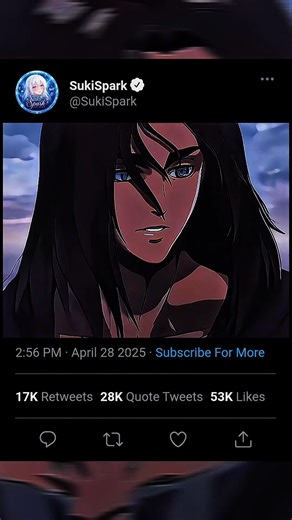 The Saddest❤️‍🩹Evolution Of Eren Yeager 🕊️💔 #anime #eren #aot #loving #powered #SukiSpark