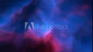 Traveling through space nebula and star fields in deep space. 3D animation