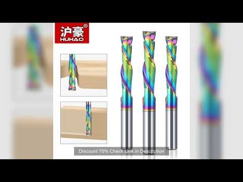HUHAO 5A 3.175/4/5/6mm Shank Up Down Cut Two Flutes Compression Router Bits Carbide Spiral Milling C