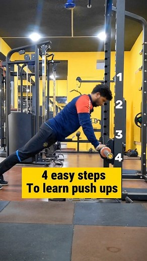 Narasingha | Bodybuilding and Fitness Coach on Instagram: "Master push-ups with this simple Smith machine setup 💪 Follow these 4 easy steps to build your strength and perfect your form. From high to low bar, this progression will have you doing full push-ups in no time! 🏋️‍♂️ #PushUpProgress Step-by-Step Guide: ✅Set the Bar High: Start with the bar at chest height. Place your hands slightly wider than shoulder-width apart. Keep your body straight and lower your chest to the bar, then push back