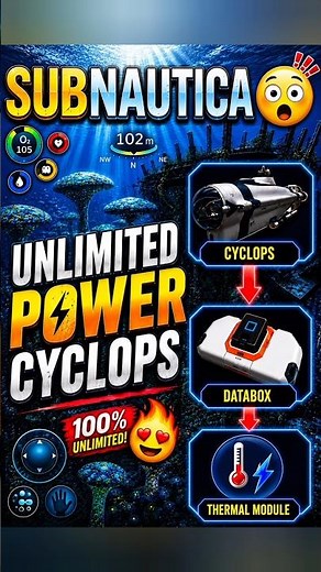 ⚡ Unlimited Power Cyclops! Thermal Module Location 🤯 #Shorts #Subnautica #SubnauticaMobile #Gaming