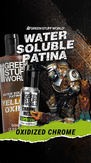 Oxidized Chrome Metal | Airbrush Chrome & Water Soluble Patina