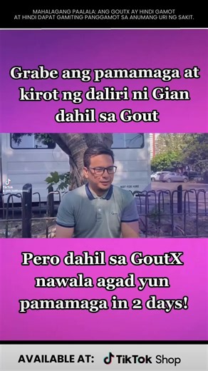 Huwag hayaang sirain ng gout ang ikinabubuhay mo. Ganyan ang karanasan ni Gian sa kanyang journey with gout. Good thing he found GoutX! What a relief! Take the GoutXperience.