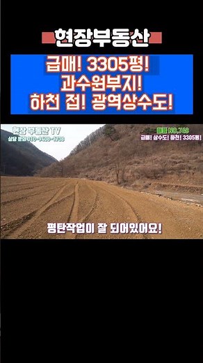 대로변 옆 싼땅 3305평 급매 과수원 부지 #sorts #단양부동산 #현장부동산 #싼땅