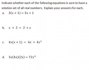 Lesson 1.3.2 - Solution Sets for Equations and Inequalities