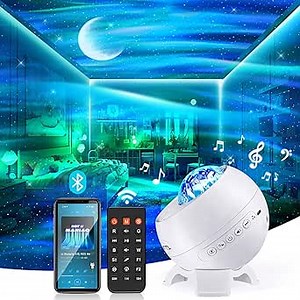 COOLNIGHT Galaxy Projector for Bedroom, 180 Light Modes Moon Star Aora Night Light, 15 White Noise+Bluetooth Galaxy Light, Remote Star Projector for Kids Christmas Gifts