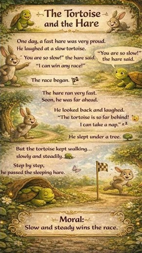 The Tortoise and the Hare 🐢🐇 | Slow and Steady Wins the Race | Moral Story|kahanikhazana9