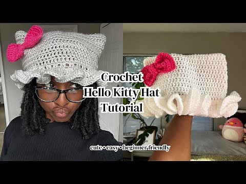 Crochet Hello Kitty Hat Tutorial