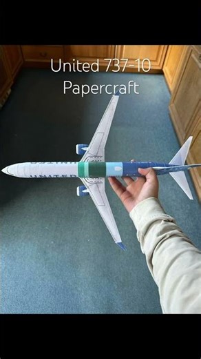Papercraft: United SAF 737-10 MAX #papercraft #airplane #aviation #aircraft #fypシ゚viral
