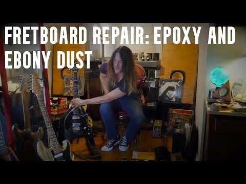 Fretboard Chip Repair: How to Fill Fretboard Chips with Epoxy and Ebony Dust