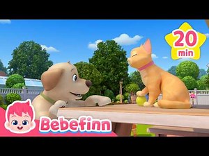 🐾 Kitty Boo & Puppy Mandoo | Cute Animal Song for Kids @Bebefinn