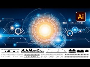 Design with your own Brushes a Technology Background in Adobe Illustrator