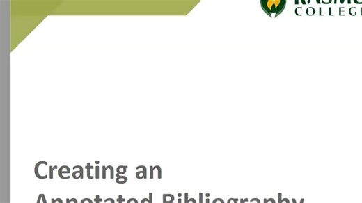 Annotated Bibliography