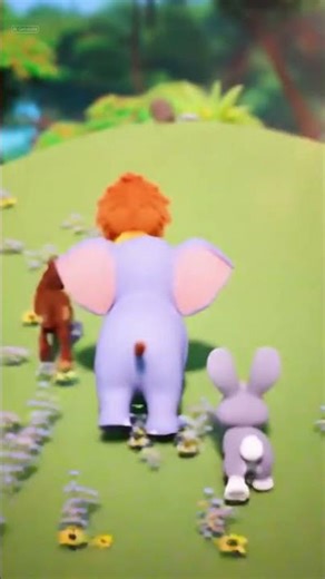 Cute Baby Animals Running in the Jungle 🦁🐰🐘| Adorable Cartoon Short Video #cartoonforkids #kidsstory