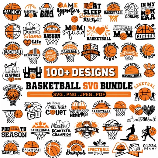 Basketball PNG Bundle, 100  Basketball Designs PNG, Basketball Mom SVG, Game Day Basketball Cut Files for Canva - Etsy