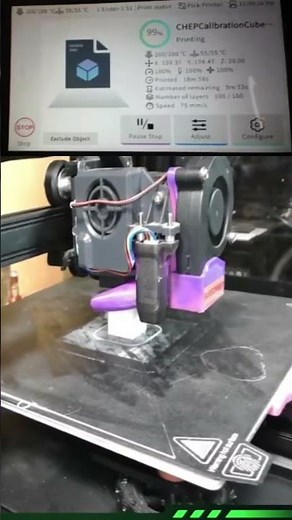 ender 3 s1 on sonic pad printing a test cube 🤓🧐 #3dprinter #3dprinterupgrade #ender3s1 #3dprinting