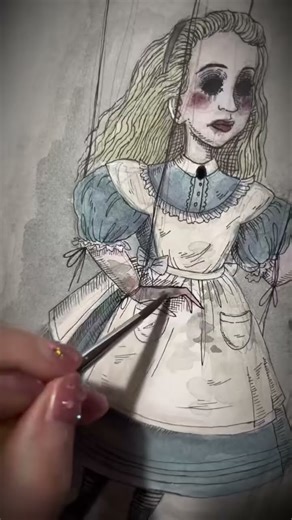 Dark Alice in Wonderland Art #aliceinwonderland #horror #spooky #vintage #gothic #artreels