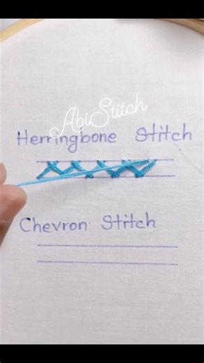 3.5K views · 20 reactions | Basic Hand Embroidery Stitches | Herringbone Stitch | Chevron Stitch | ABI Stitch | Facebook