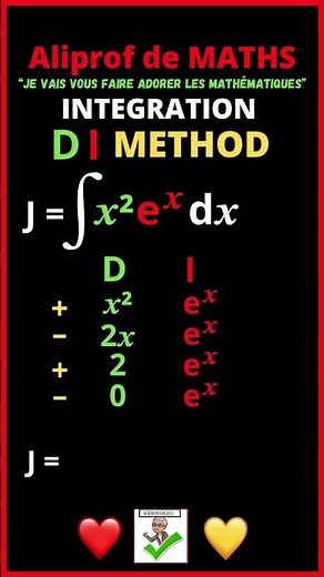 ∫ DI Method / Intégration tabulaire #maths #integrale #dimethod #calculmental #aliprof #fonction