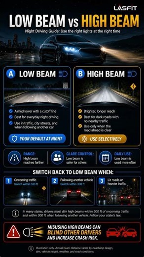 Low Beam vs High Beam Explained in 5 Seconds 👀