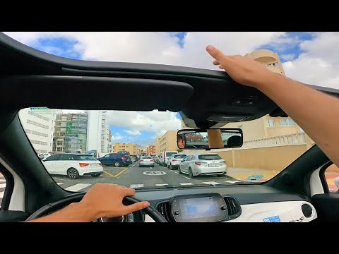 Fiat 500C Cabrio. POV Drive. 4K