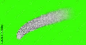 3D chimney fire thick smoke on a green background. heavy factory smoke pollution animation, explosion Blast fume, old train exhaust 4k high-resolution video on chroma key, Easily editable greenscreen